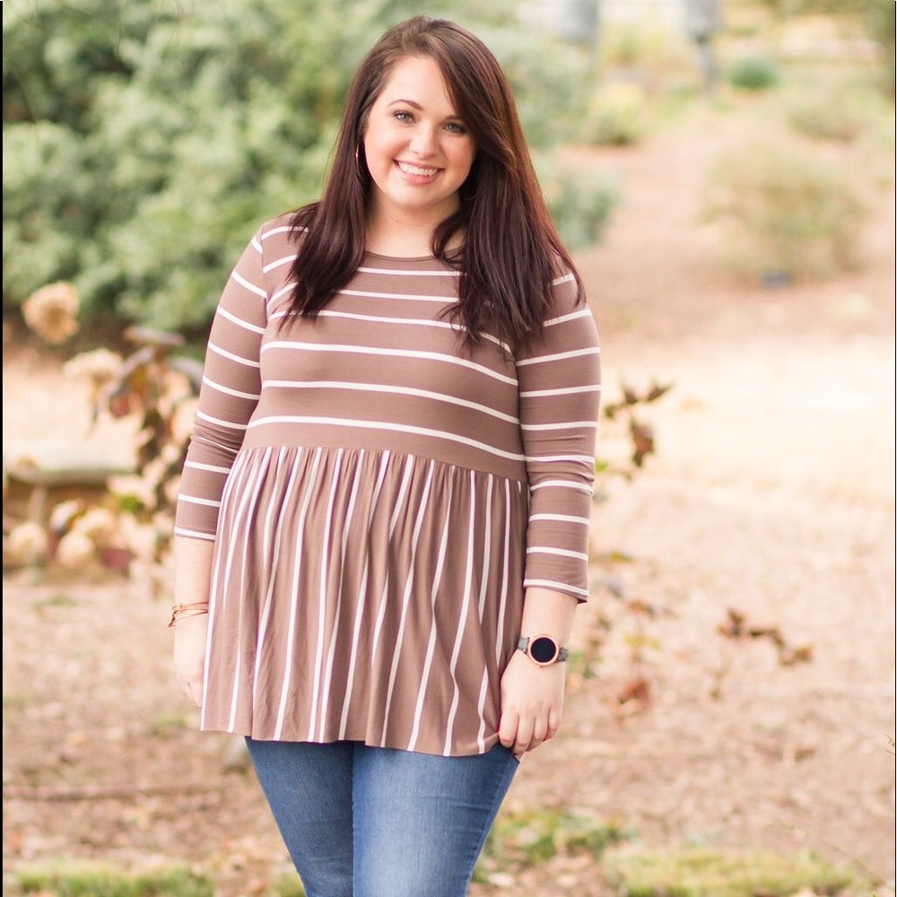 Zenana 3/4 sleeve babydoll top